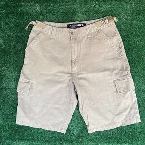 Vintage Y2K Joe Boxer Adjustable Cargo Shorts Tan Khaki 2000s Skater Casual